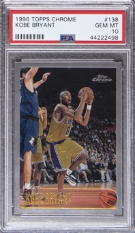 1996-97 Topps Chrome #138 Kobe Bryant Rookie Card - PSA GEM MT 10